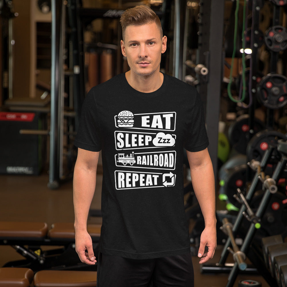 Eat, Sleep, Railroad Men's Short Sleeve t-shirt - Broken Knuckle Apparel