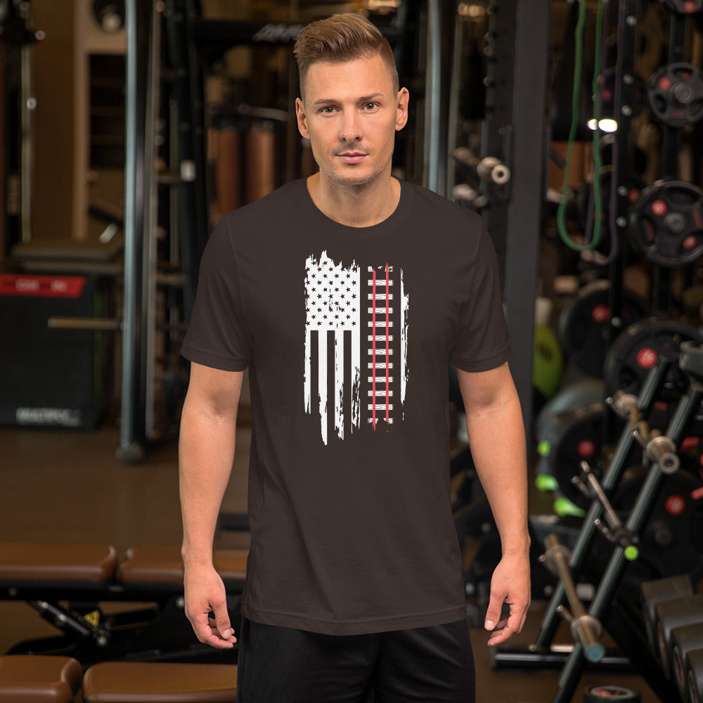Railroad Tracks USA Flag Short-sleeve t-shirt - Broken Knuckle Apparel