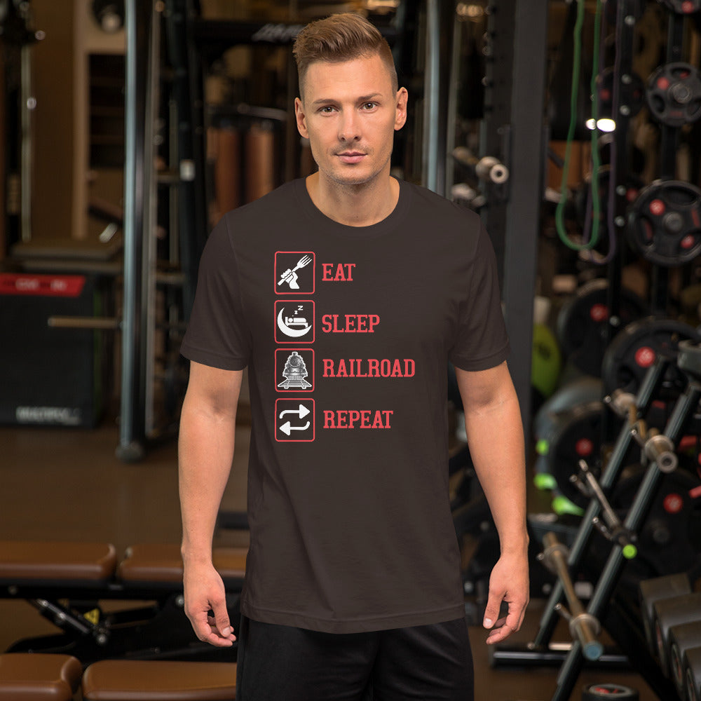 Eat, Sleep, Railroad, Repeat Men's Short-sleeve t-shirt - Broken Knuckle Apparel