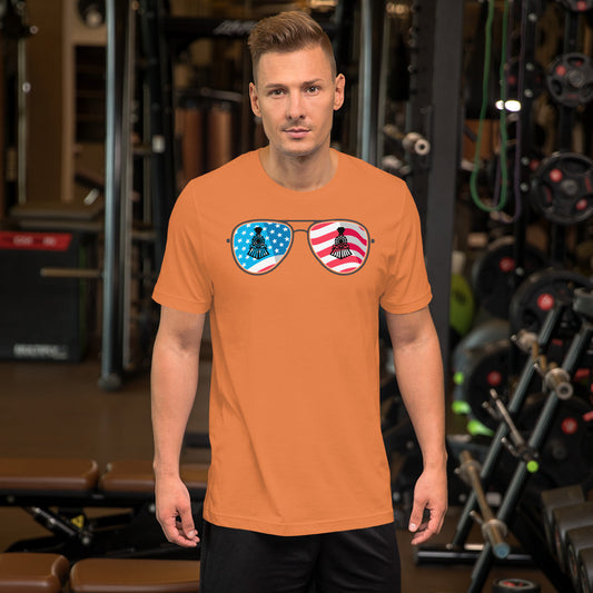 Train American Flag Glasses Men's t-shirt - Broken Knuckle Apparel