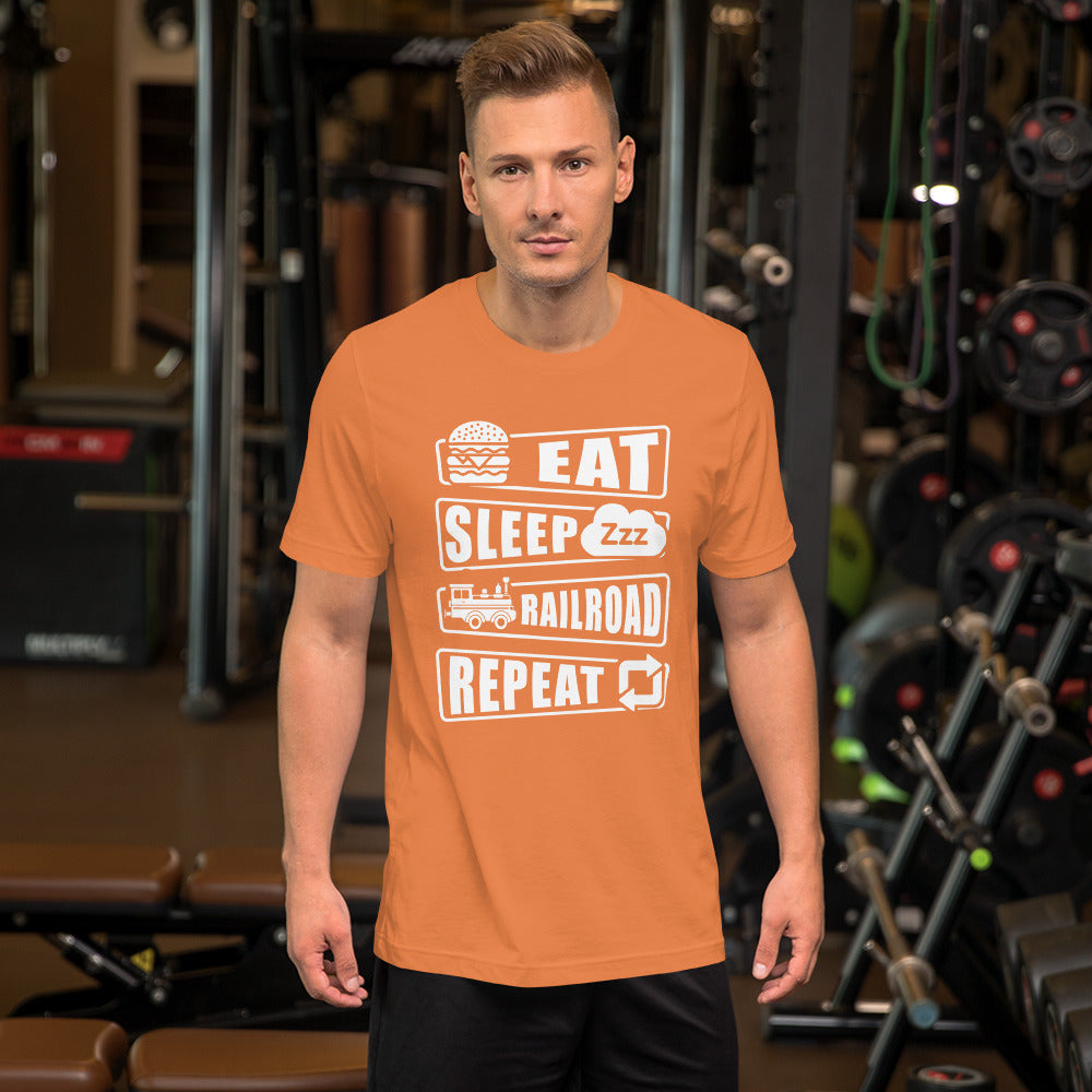 Eat, Sleep, Railroad Men's Short Sleeve t-shirt - Broken Knuckle Apparel