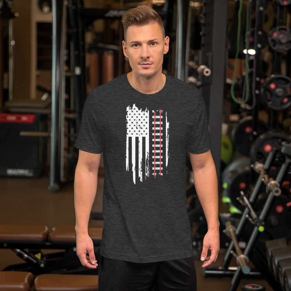 Railroad Tracks USA Flag Short-sleeve t-shirt - Broken Knuckle Apparel