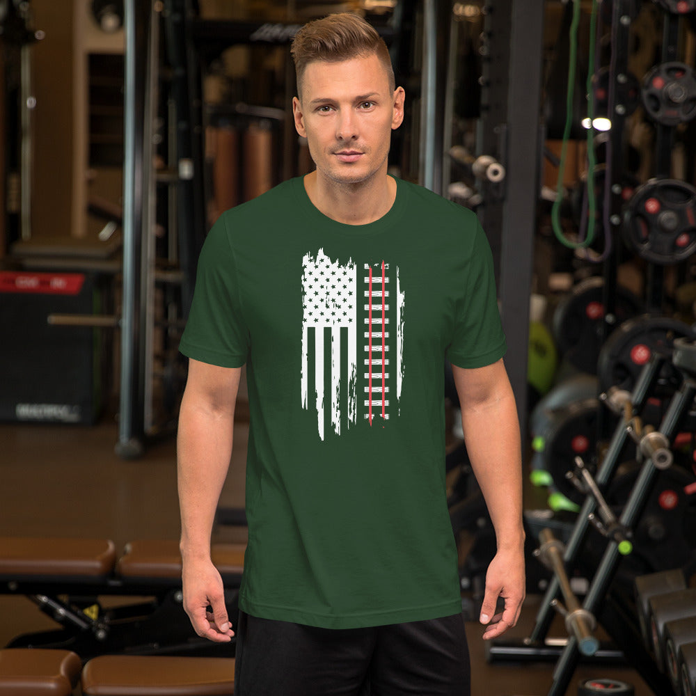 Railroad Tracks USA Flag Short-sleeve t-shirt - Broken Knuckle Apparel