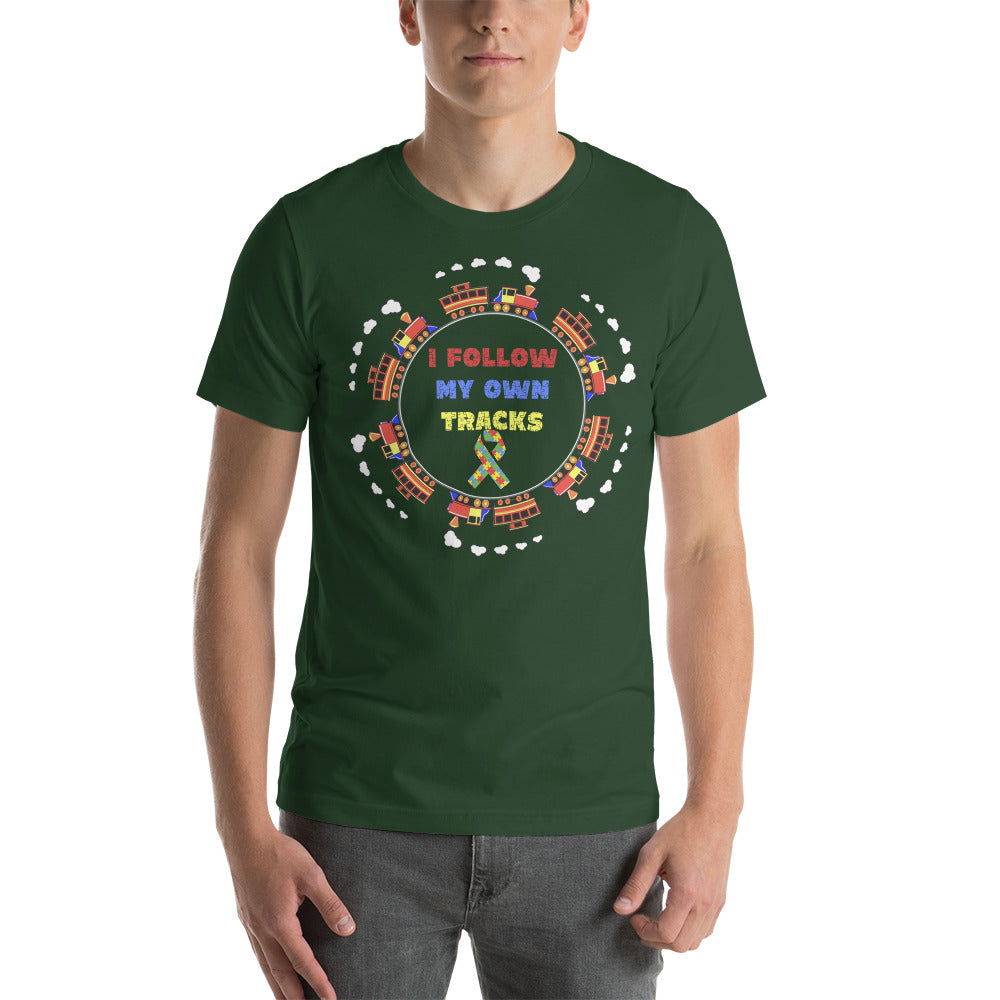 I Follow My Own Tracks Autism Awareness Men's Short-sleeve t-shirt - Broken Knuckle Apparel