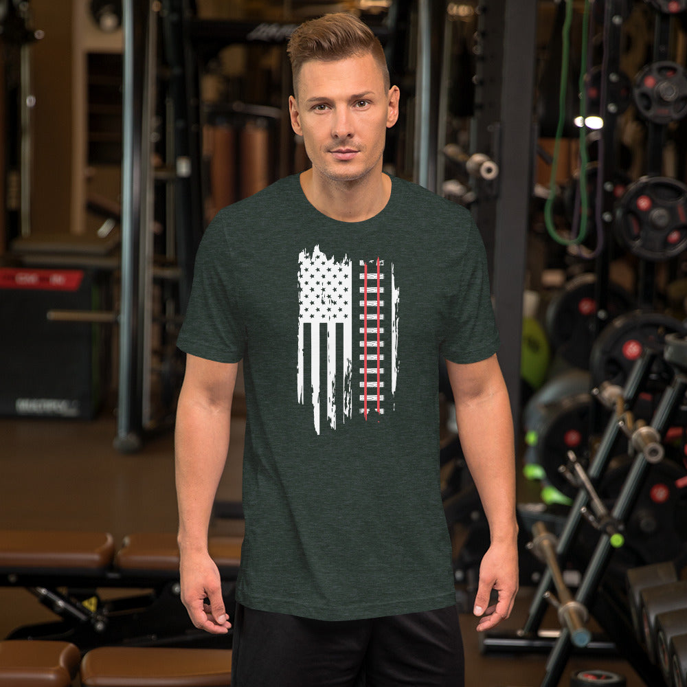 Railroad Tracks USA Flag Short-sleeve t-shirt - Broken Knuckle Apparel