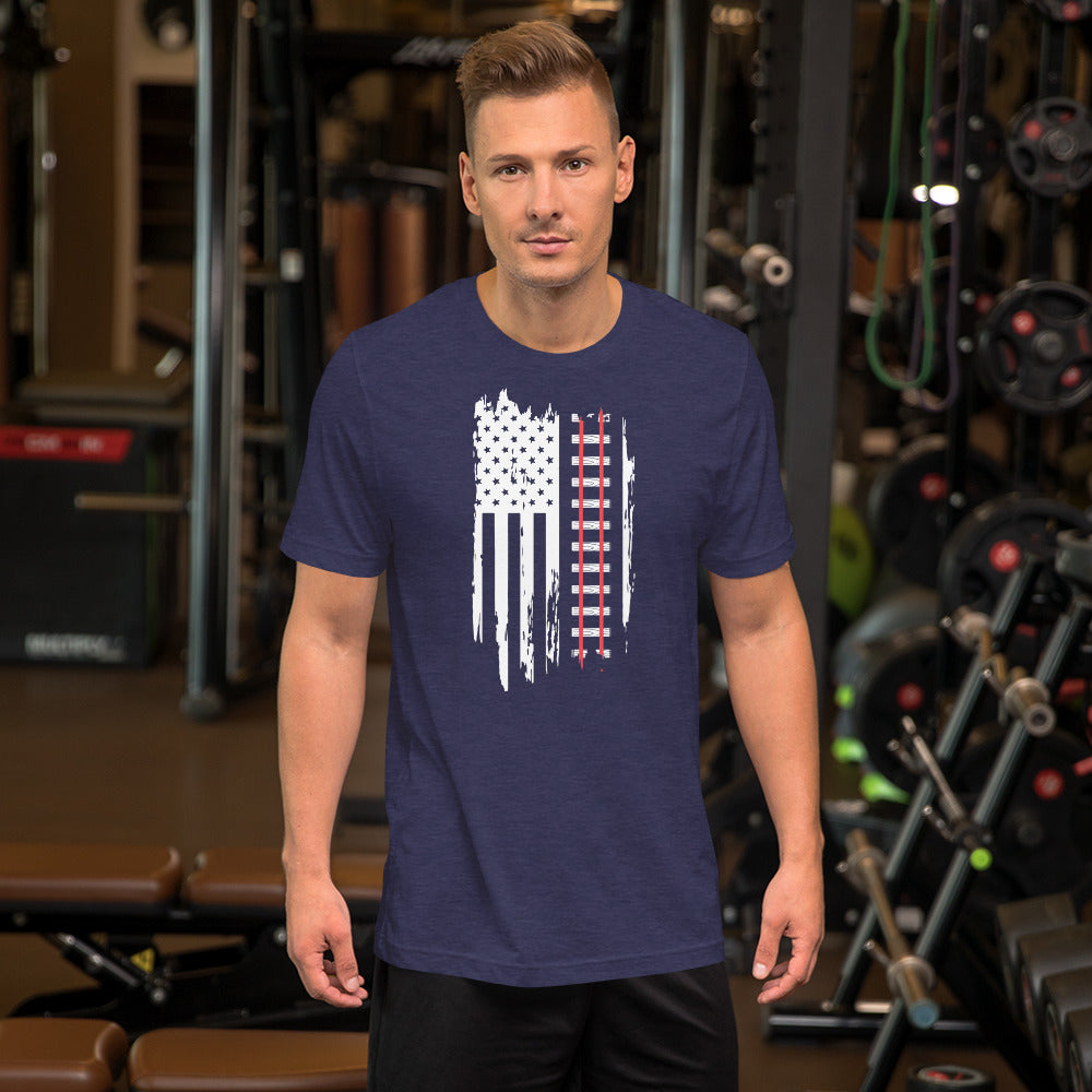 Railroad Tracks USA Flag Short-sleeve t-shirt - Broken Knuckle Apparel