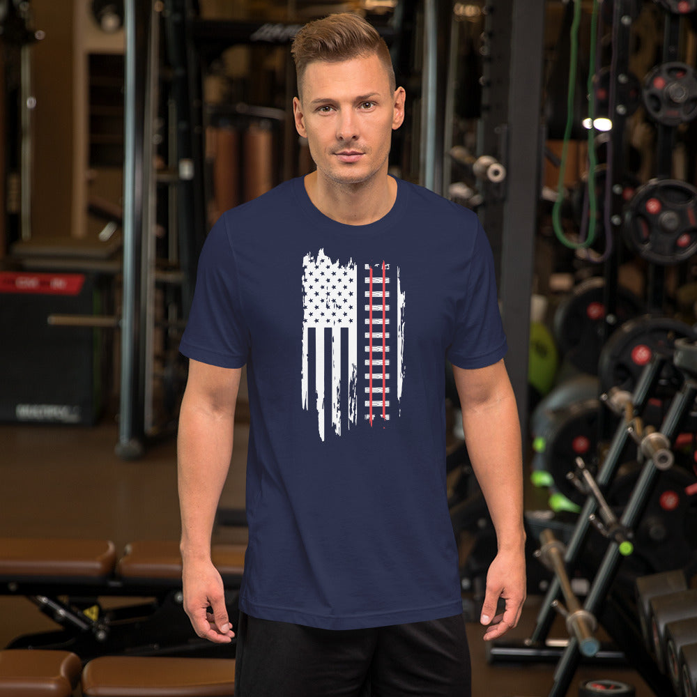 Railroad Tracks USA Flag Short-sleeve t-shirt - Broken Knuckle Apparel