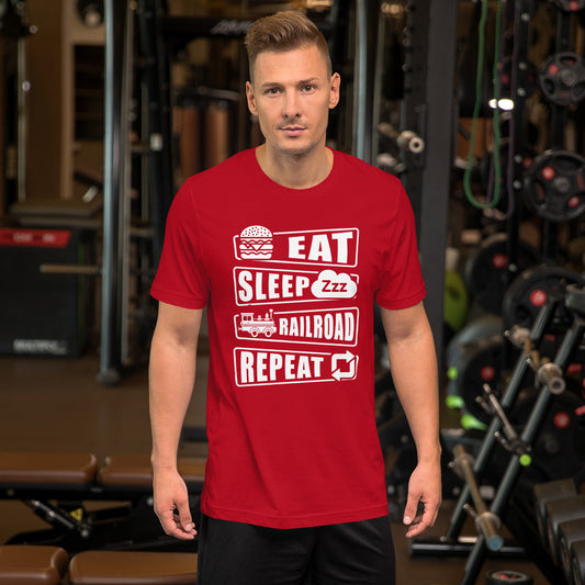 Eat, Sleep, Railroad Men's Short Sleeve t-shirt - Broken Knuckle Apparel