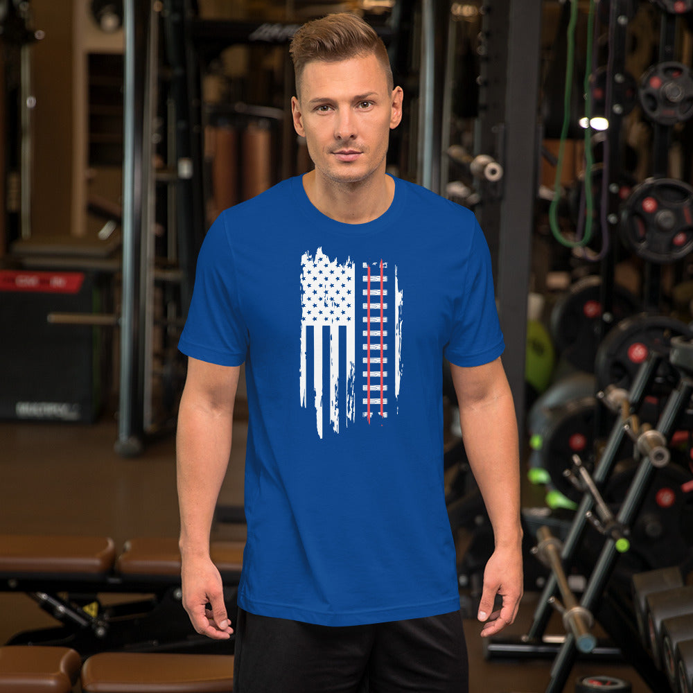 Railroad Tracks USA Flag Short-sleeve t-shirt - Broken Knuckle Apparel