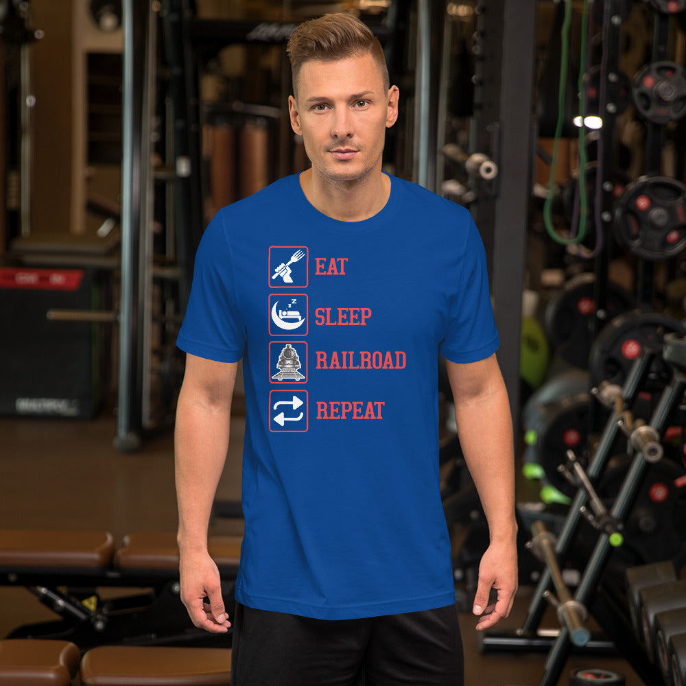 Eat, Sleep, Railroad, Repeat Men's Short-sleeve t-shirt - Broken Knuckle Apparel