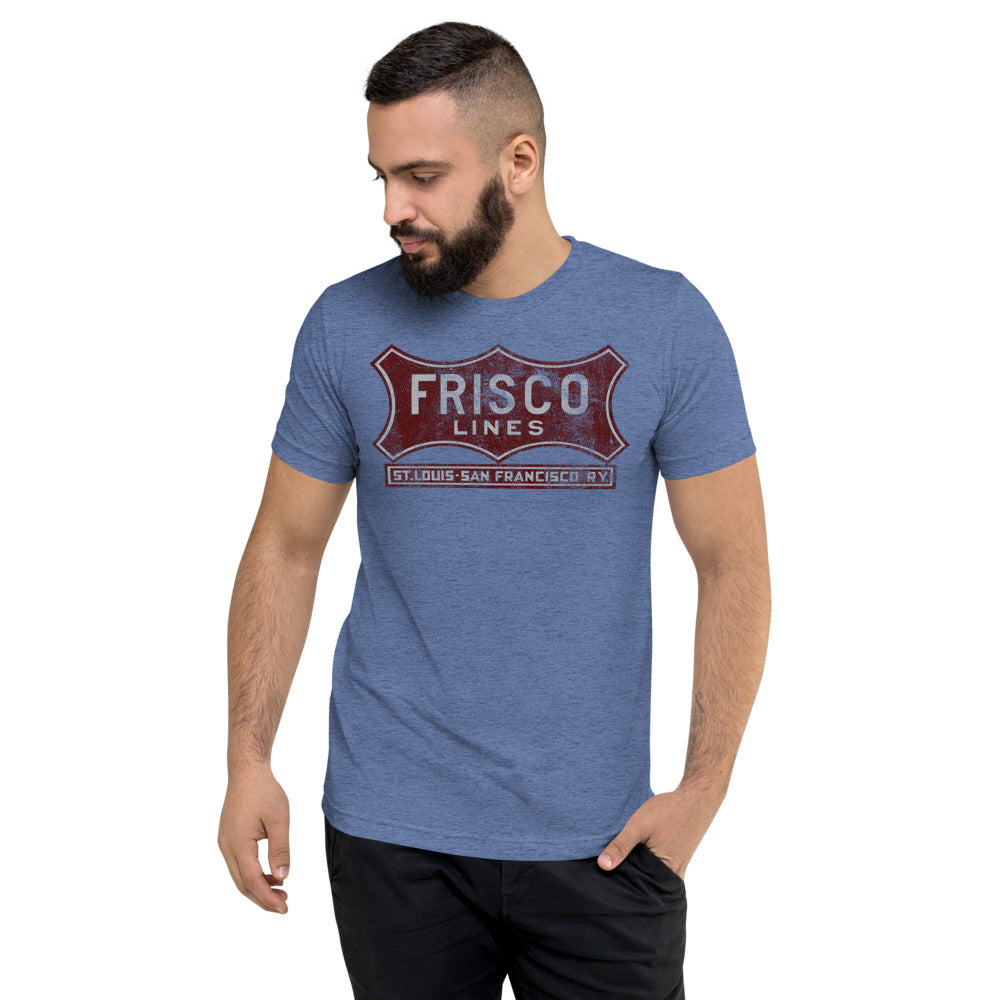 Frisco Lines Distressed Logo Premium Men's Triblend T-Shirt - Broken Knuckle Apparel