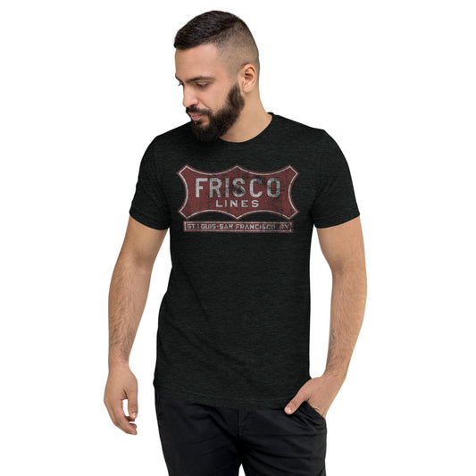 Frisco Lines Distressed Logo Premium Men's Triblend T-Shirt - Broken Knuckle Apparel