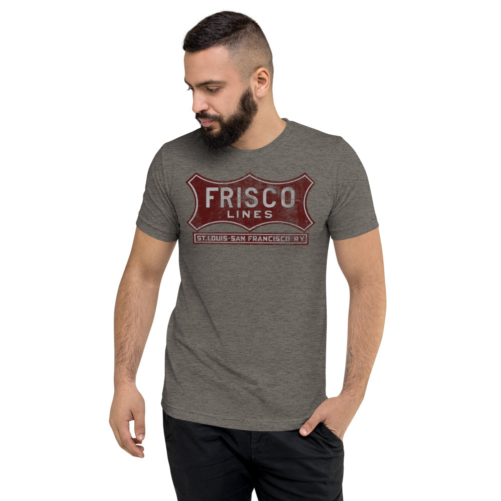 Frisco Lines Distressed Logo Premium Men's Triblend T-Shirt - Broken Knuckle Apparel