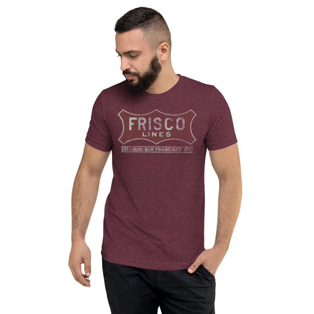 Frisco Lines Distressed Logo Premium Men's Triblend T-Shirt - Broken Knuckle Apparel
