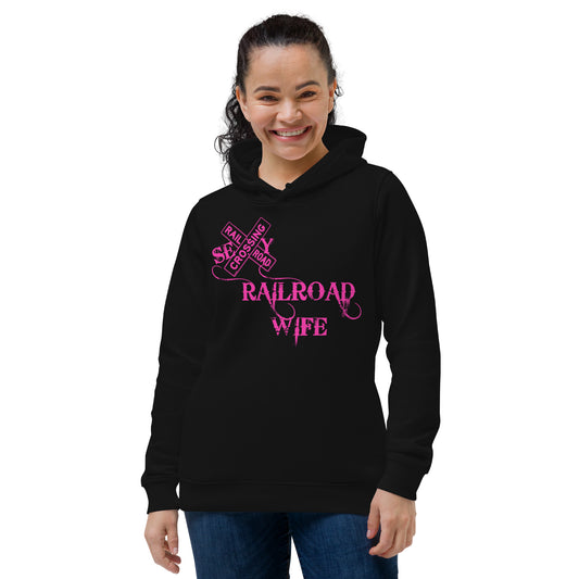 Sexy Railroad Wife Women's eco fitted hoodie - Broken Knuckle Apparel