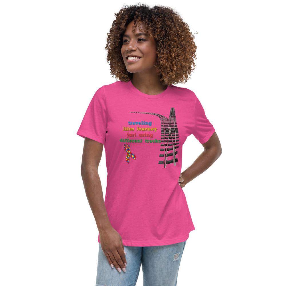 Traveling Life's Journey Autism Awareness Women's Relaxed T-Shirt - Broken Knuckle Apparel