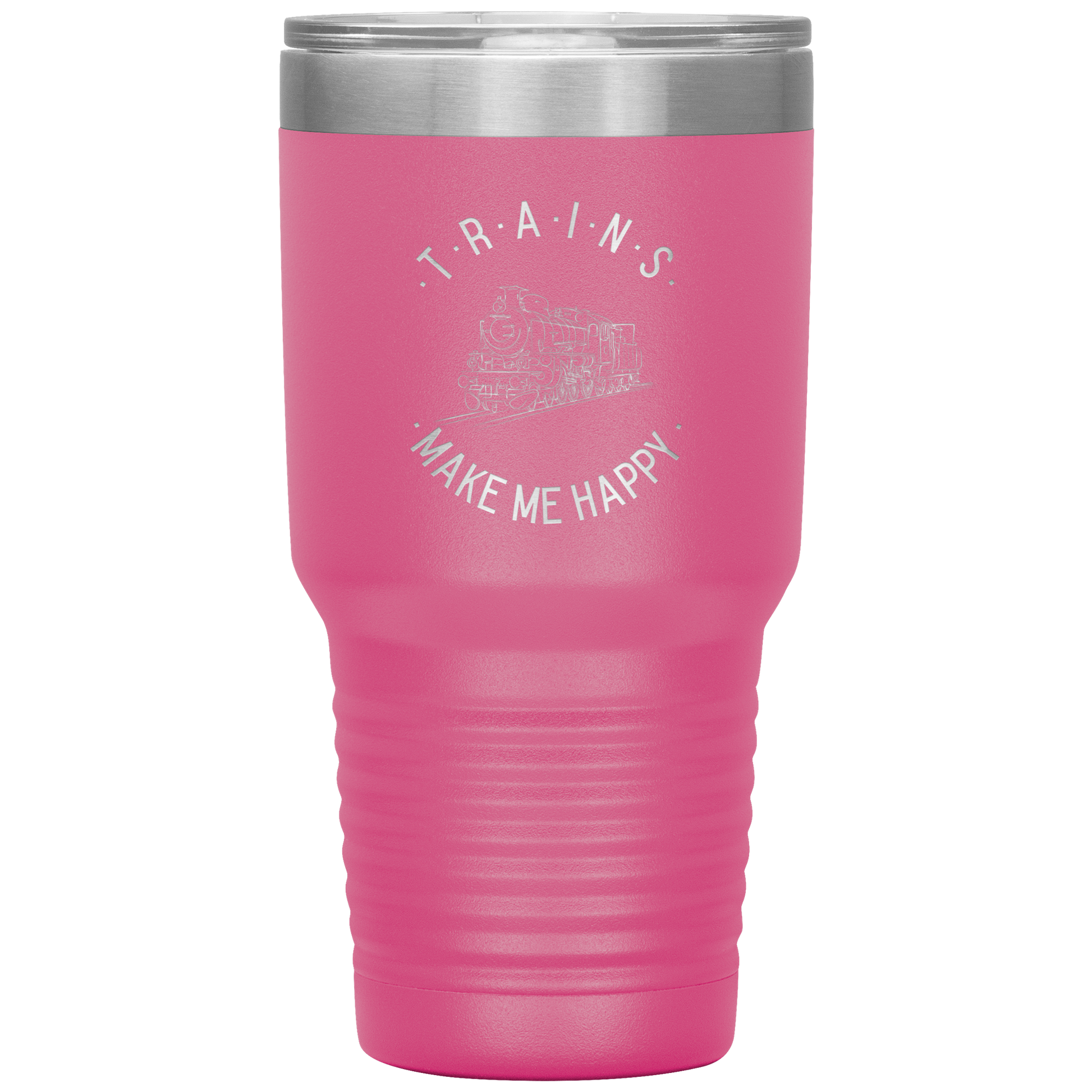 Trains Make Me Happy 30oz. Tumbler - Broken Knuckle Apparel