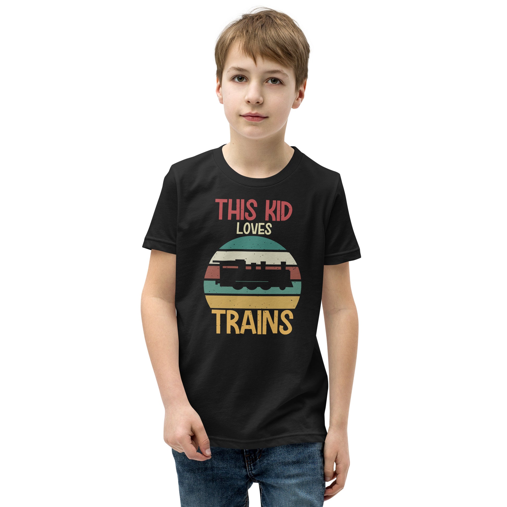 This Kid Loves Trains Youth Short Sleeve T-Shirt - Broken Knuckle Apparel