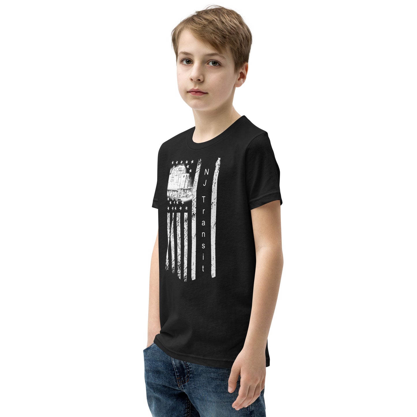 NJ Transit American Flag Youth Short Sleeve T-Shirt - Broken Knuckle Apparel