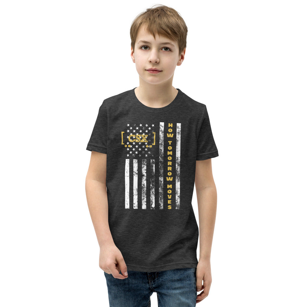 CSX American Flag Youth Short Sleeve T-Shirt - Broken Knuckle Apparel