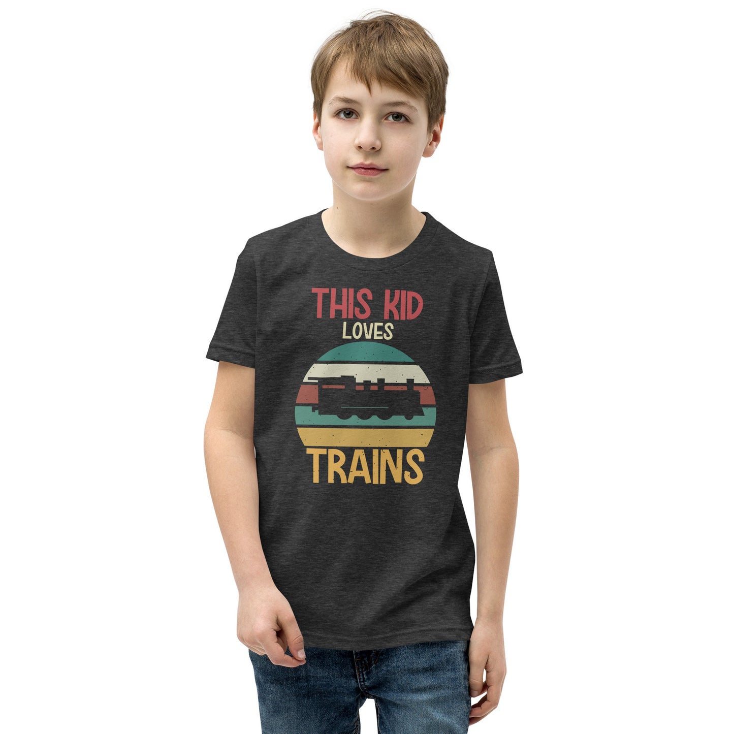 This Kid Loves Trains Youth Short Sleeve T-Shirt - Broken Knuckle Apparel