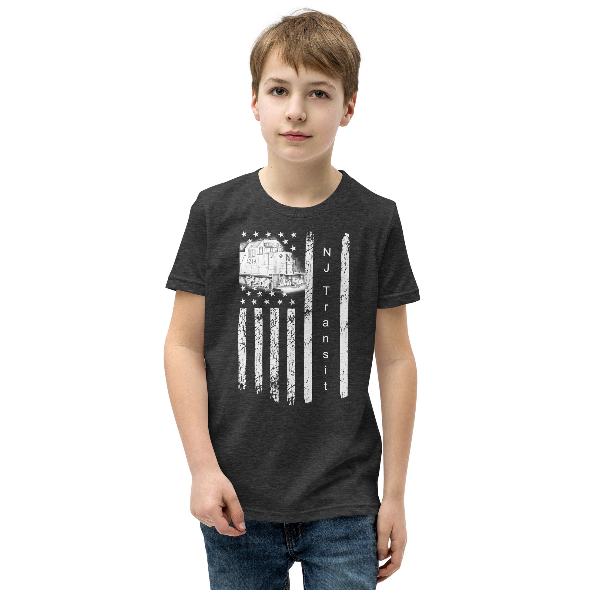 NJ Transit American Flag Youth Short Sleeve T-Shirt - Broken Knuckle Apparel