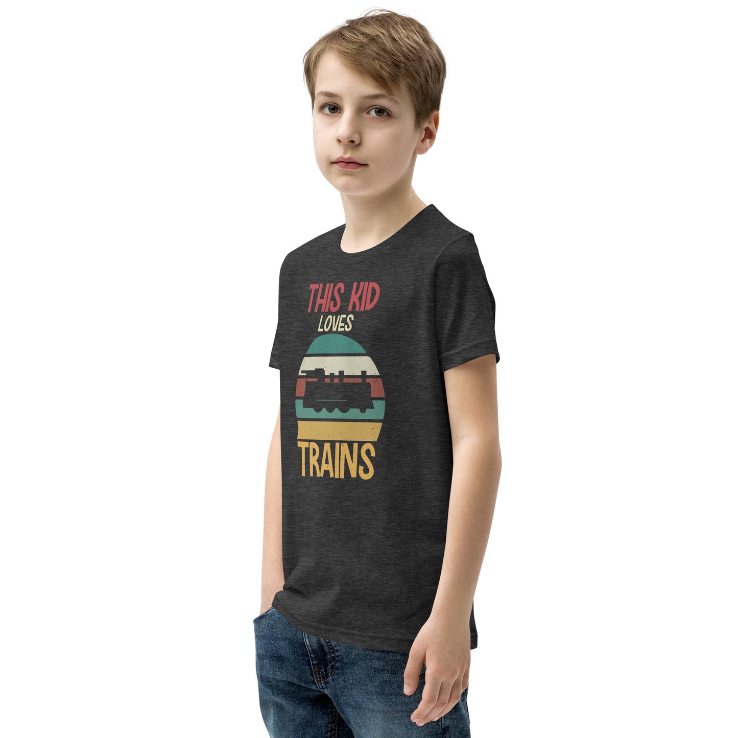 This Kid Loves Trains Youth Short Sleeve T-Shirt - Broken Knuckle Apparel