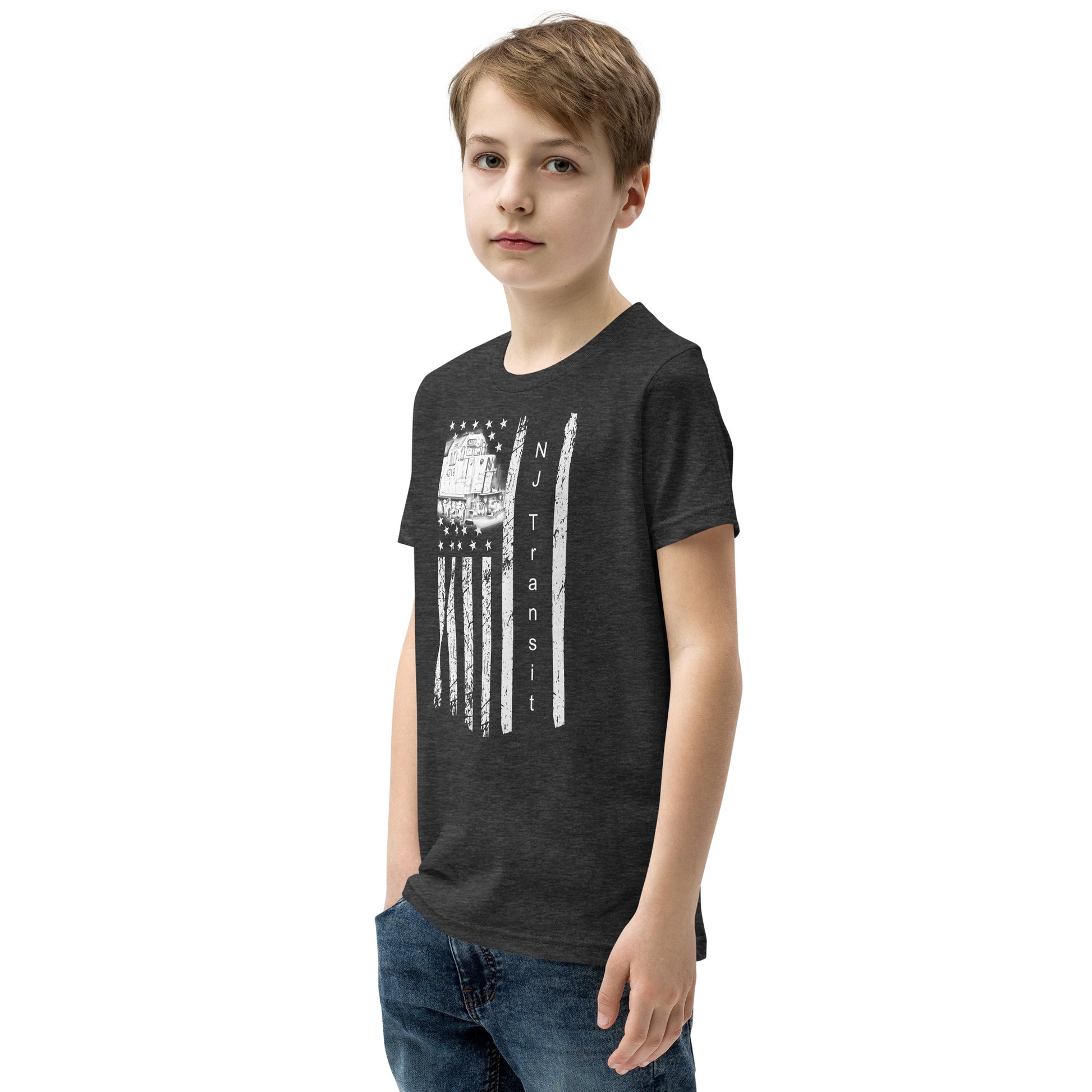 NJ Transit American Flag Youth Short Sleeve T-Shirt - Broken Knuckle Apparel