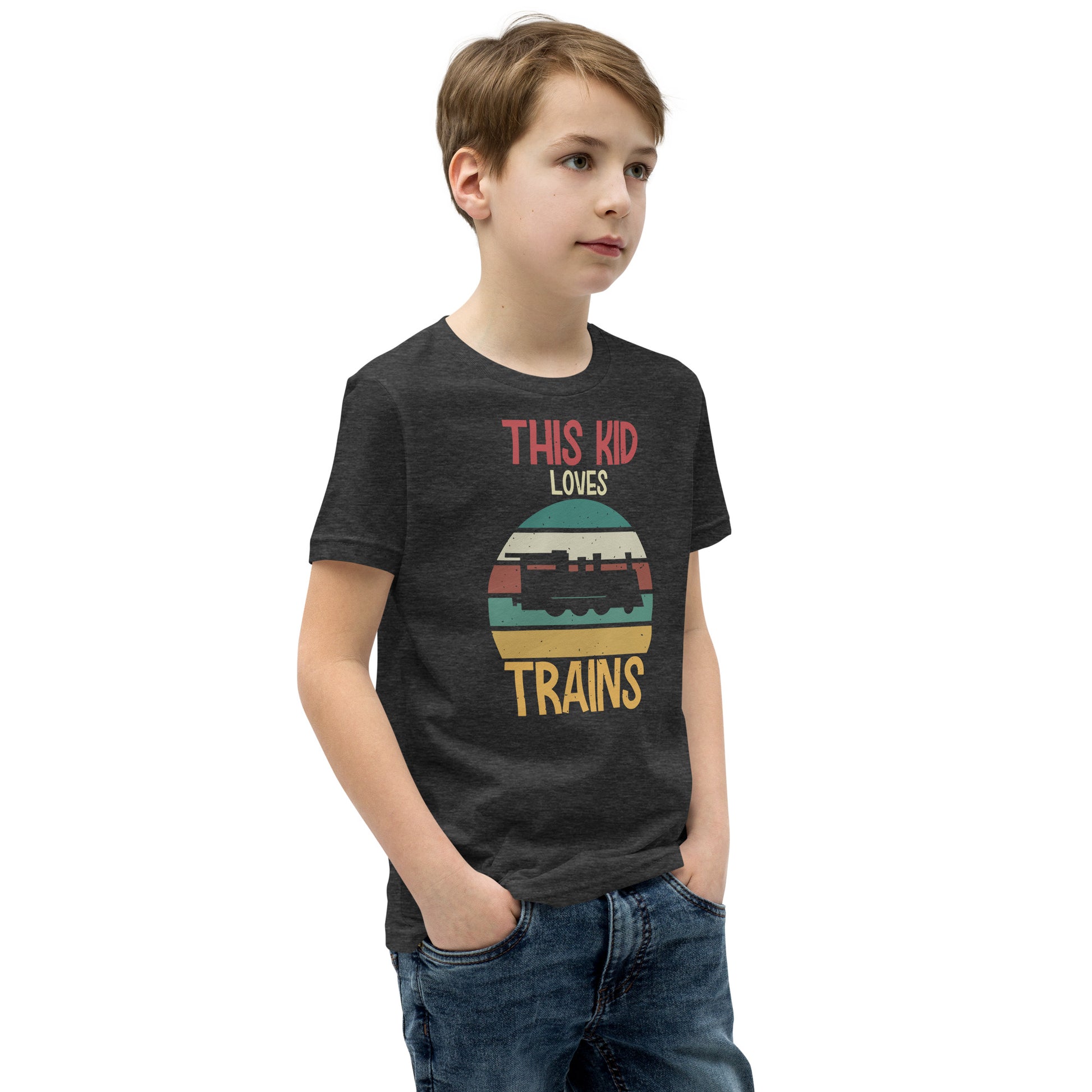 This Kid Loves Trains Youth Short Sleeve T-Shirt - Broken Knuckle Apparel