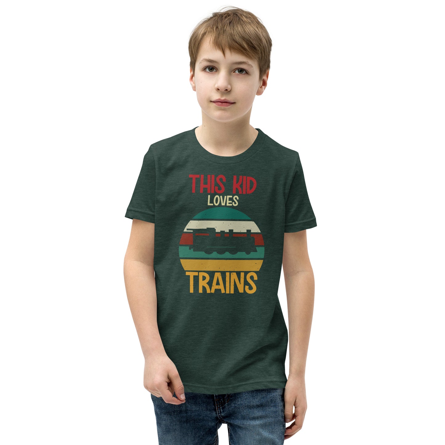 This Kid Loves Trains Youth Short Sleeve T-Shirt - Broken Knuckle Apparel