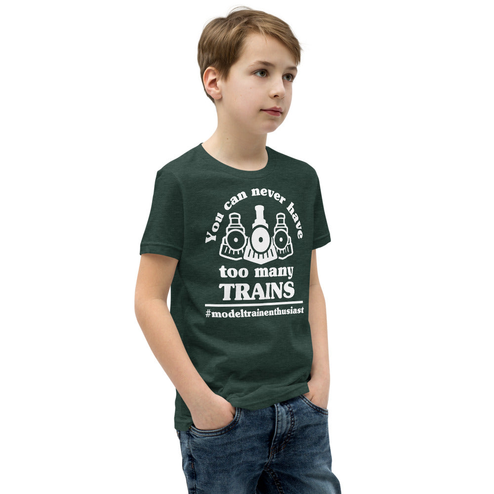 To Many Trains Youth Short Sleeve T-Shirt - Broken Knuckle Apparel