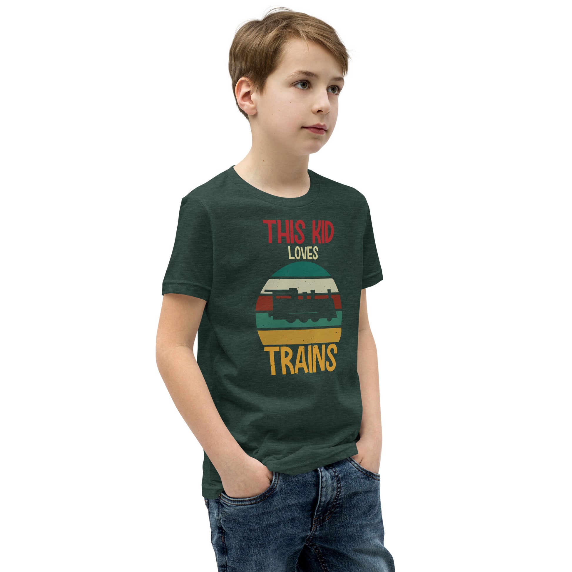 This Kid Loves Trains Youth Short Sleeve T-Shirt - Broken Knuckle Apparel