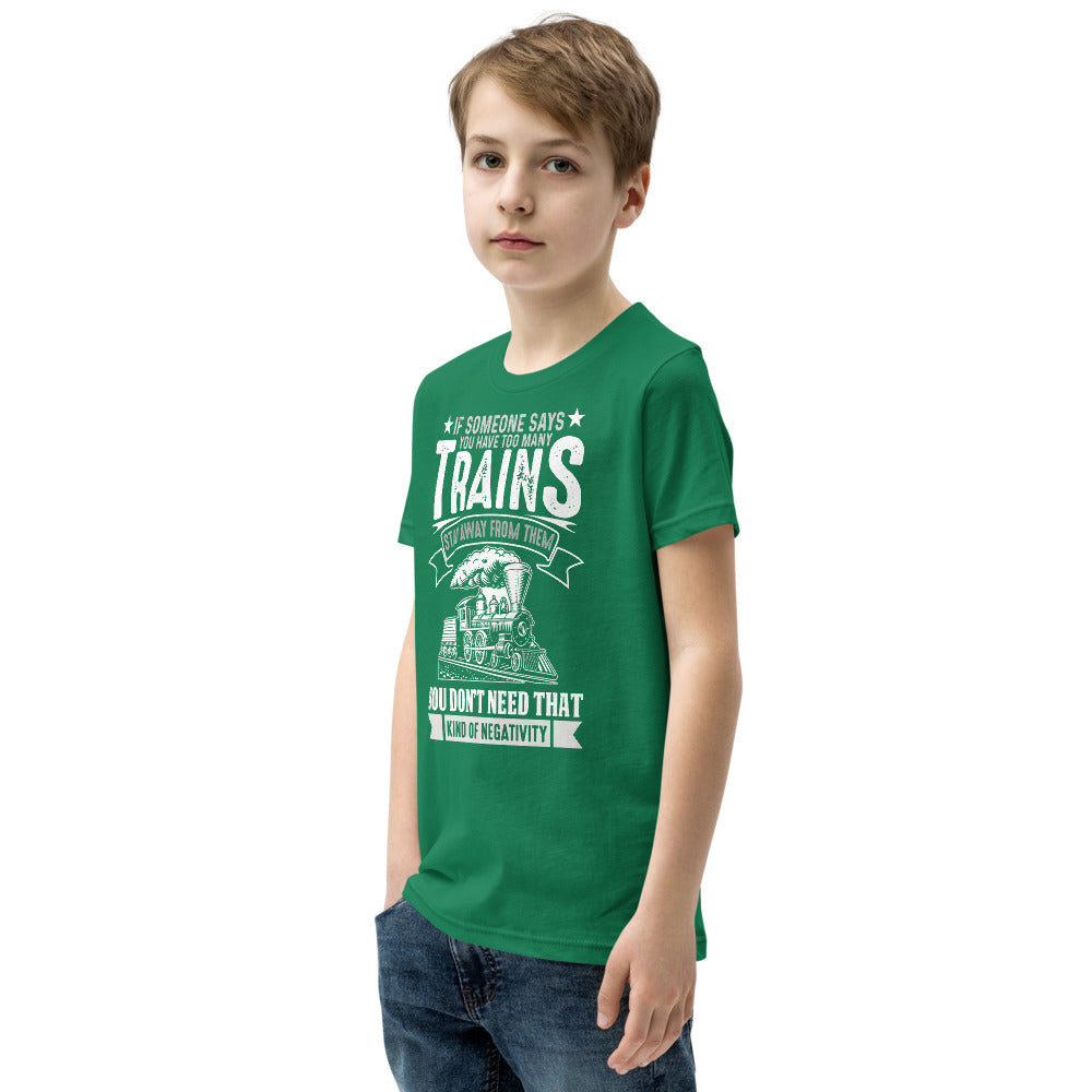 Too Many Trains? Youth Short Sleeve T-Shirt - Broken Knuckle Apparel