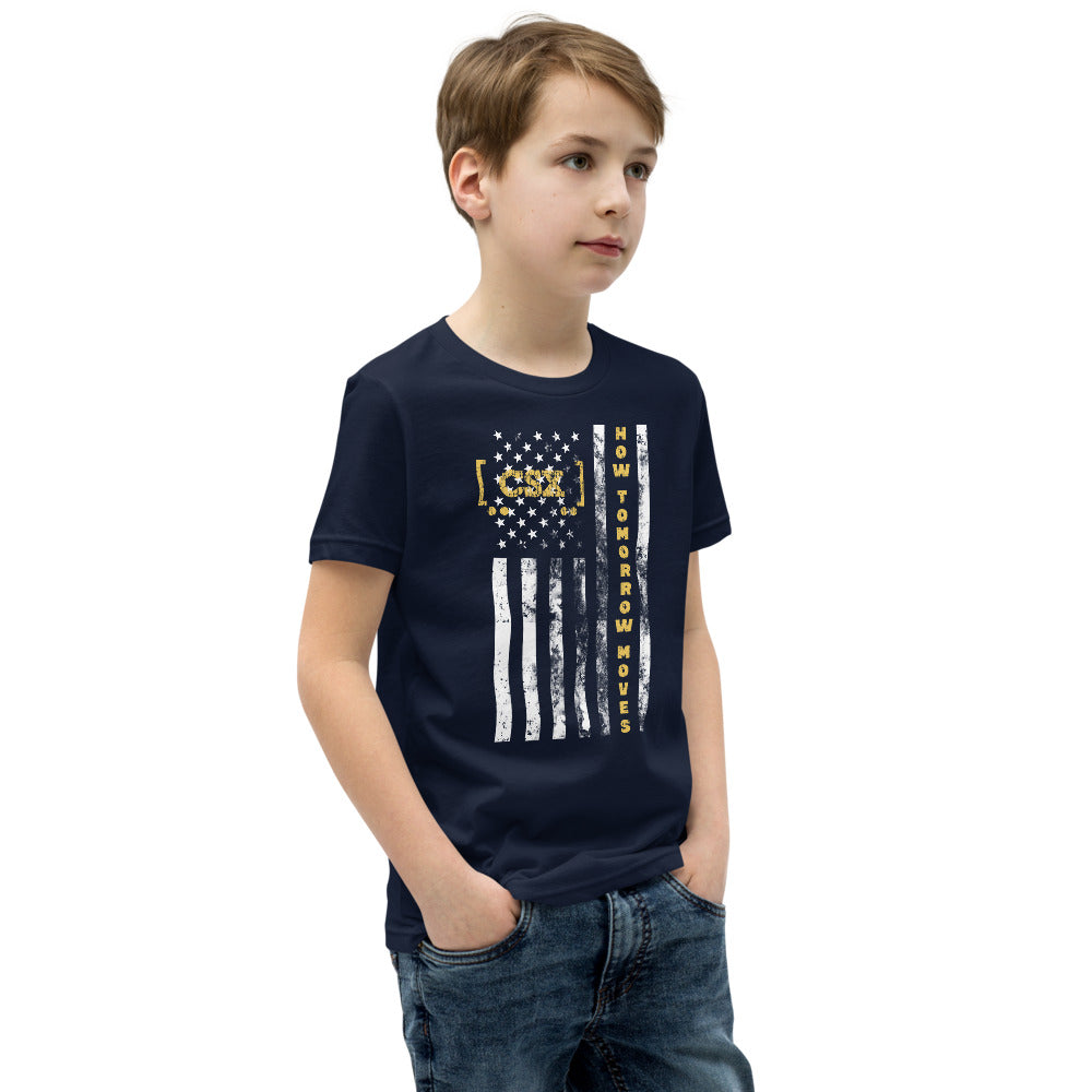 CSX American Flag Youth Short Sleeve T-Shirt - Broken Knuckle Apparel