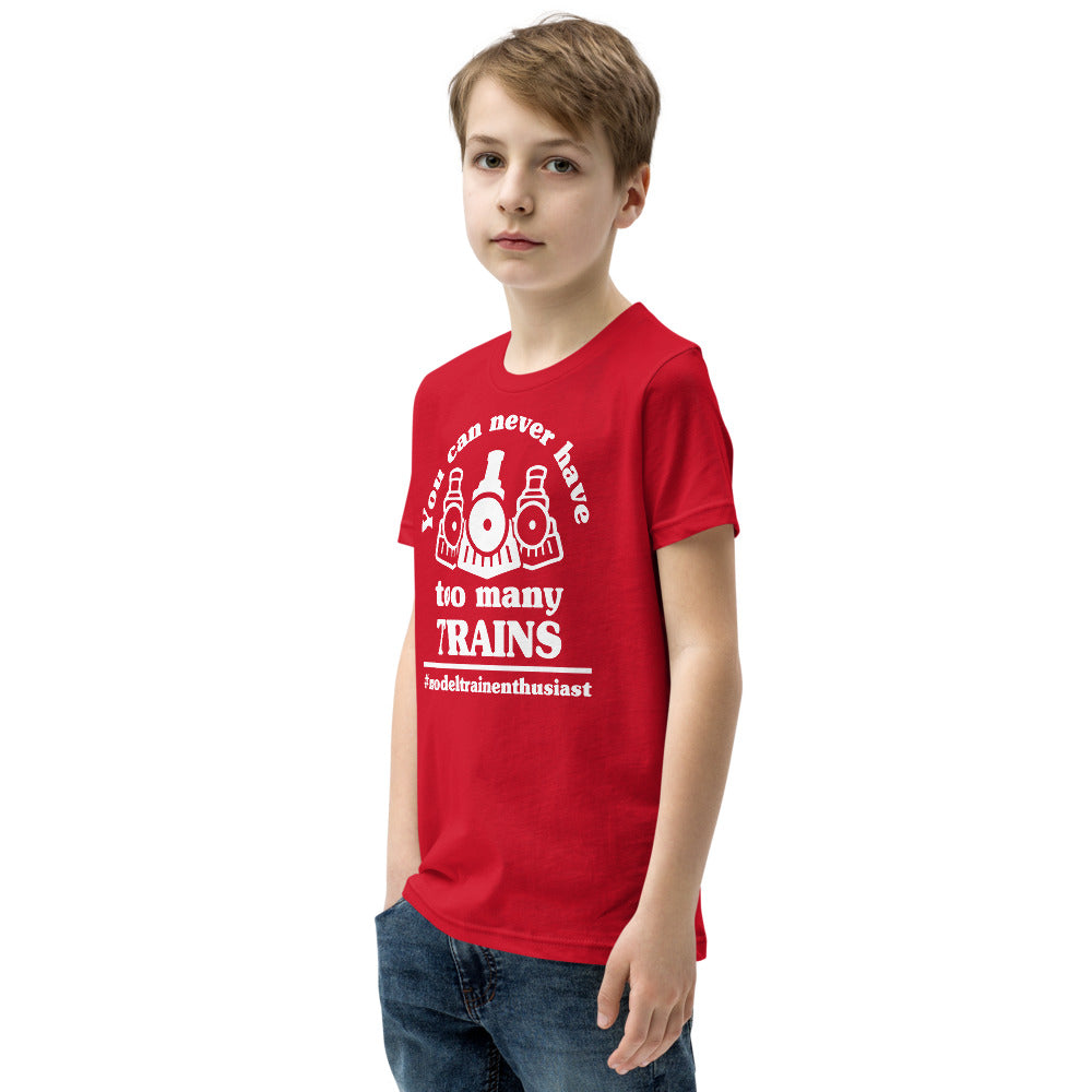 To Many Trains Youth Short Sleeve T-Shirt - Broken Knuckle Apparel