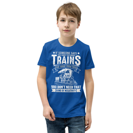 Too Many Trains? Youth Short Sleeve T-Shirt - Broken Knuckle Apparel