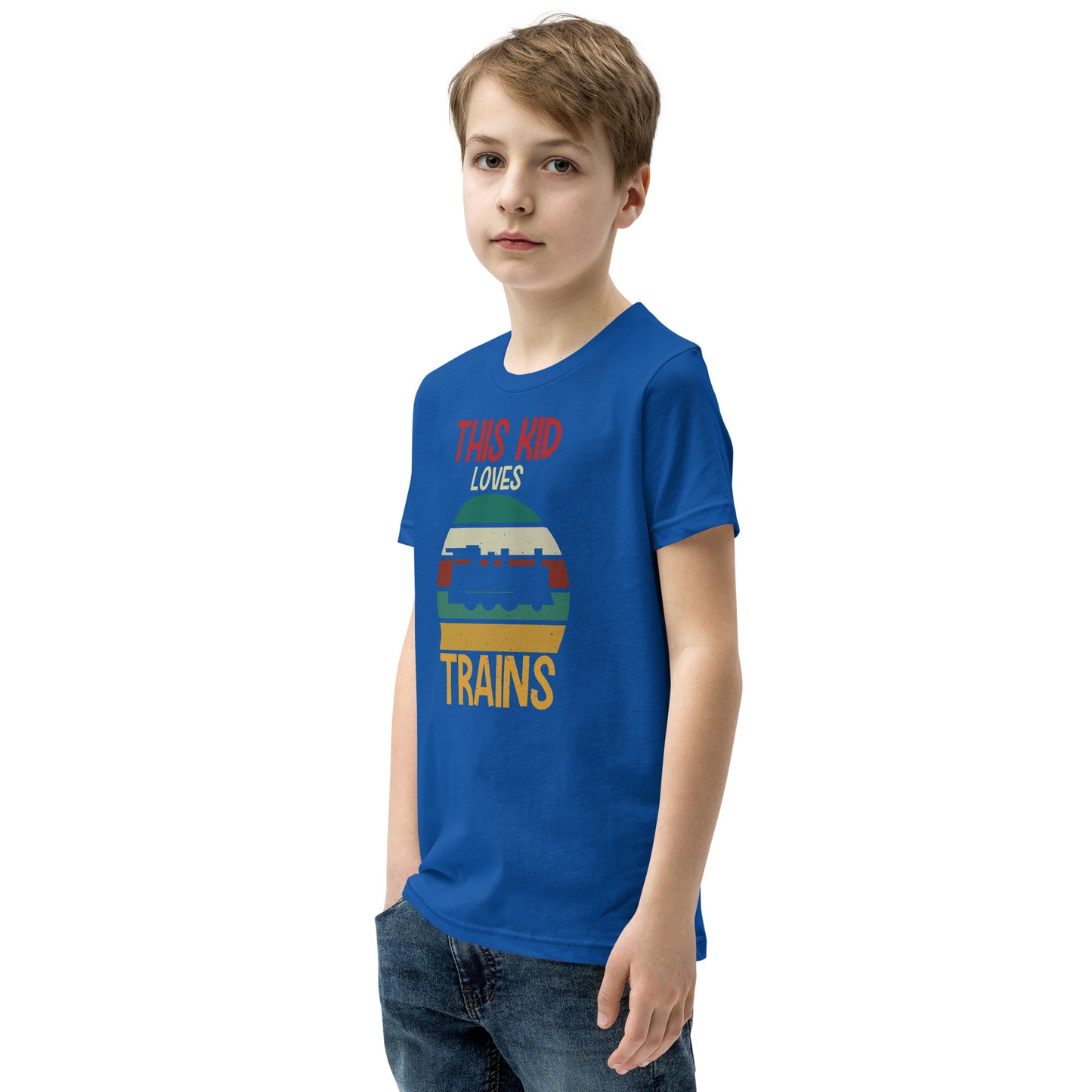 This Kid Loves Trains Youth Short Sleeve T-Shirt - Broken Knuckle Apparel