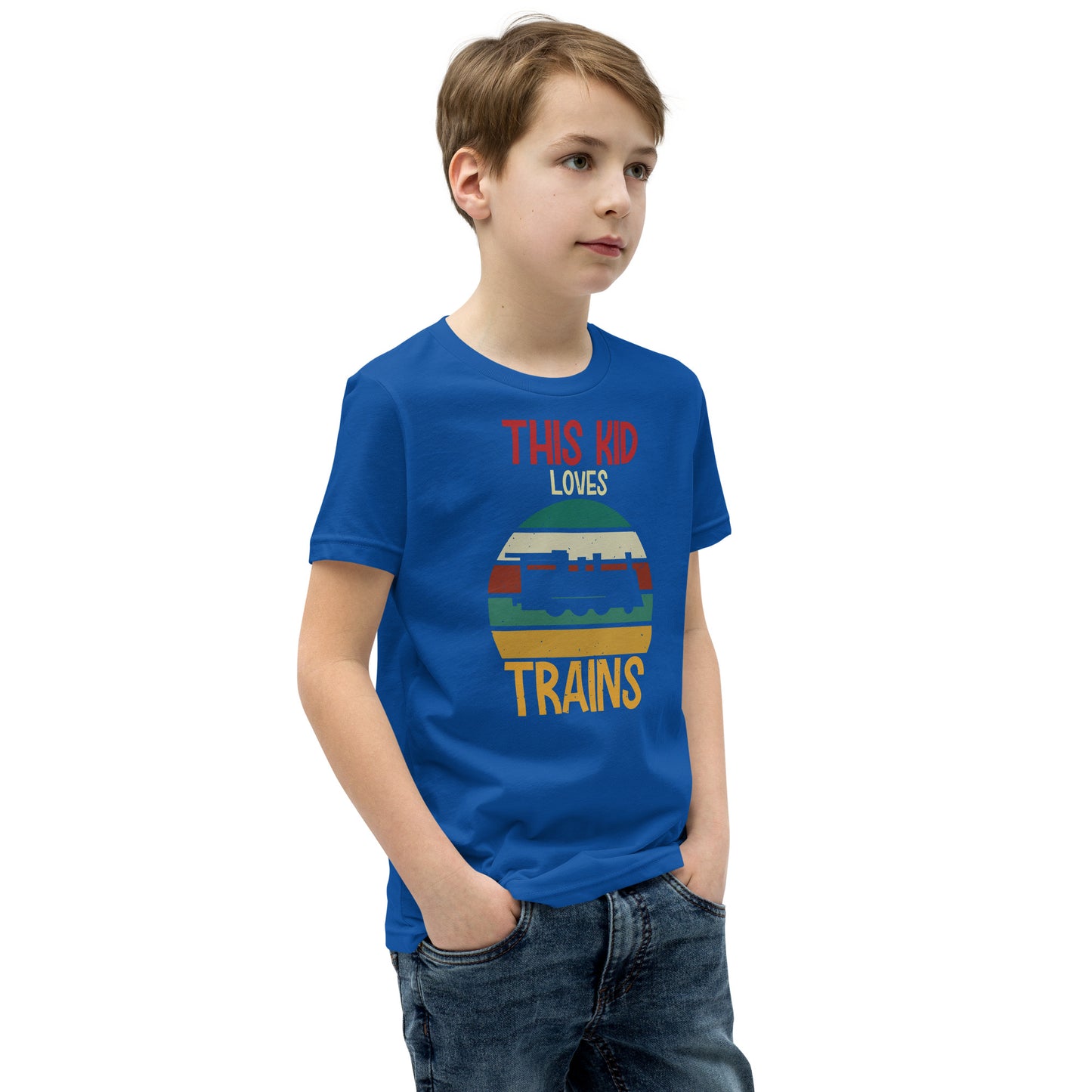 This Kid Loves Trains Youth Short Sleeve T-Shirt - Broken Knuckle Apparel